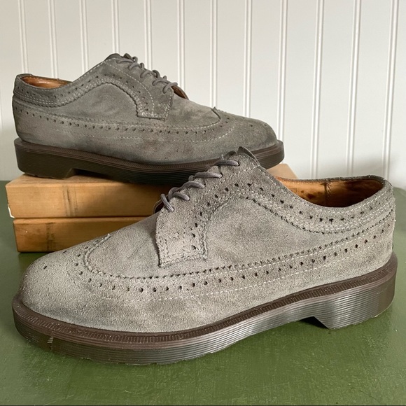 Dr. Martens | Shoes | Dr Martens 3844 Suede Brogues In Grey | Poshmark